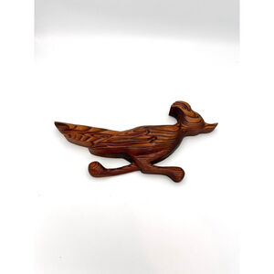 Vintage Wood Roadrunner Carved from Cryptomeria Green Mountain MFG Montana USA